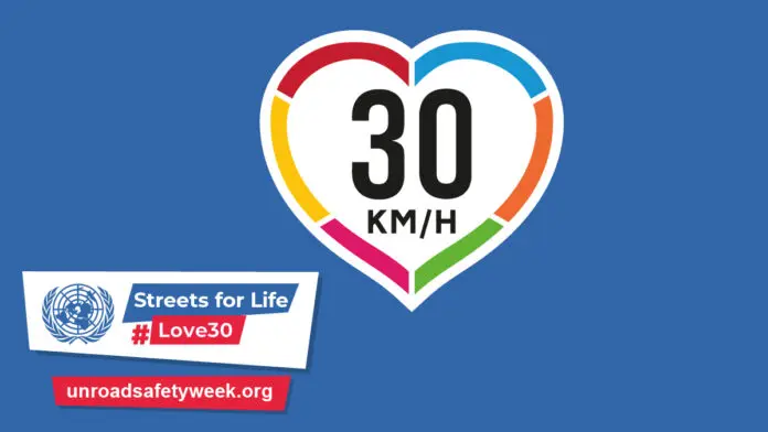 Logo della campagna “Streets for Life” #Love30 promossa dall'ONU